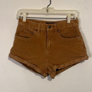 Afends High Waist Tan Corduroy Shorts